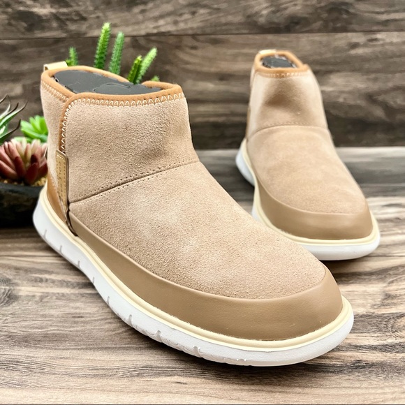 NIB Cole Haan Zerogrand Water Resistant Bootie Birch Beige Suede Leather - Picture 3 of 16